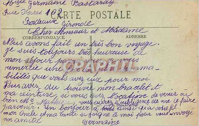 Bordeaux — Puerta de Borgoña — editor Kub, n°44 — Reverso