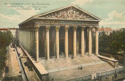 Paris (8e arr.) - A Madeleine - Construído de 1764 a 1842. Aparece na forma de um templo grego C. M