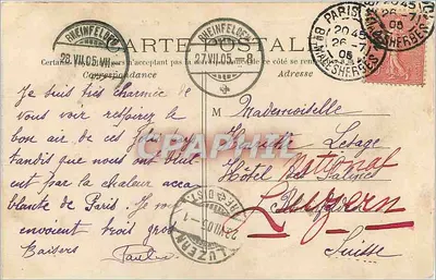 Paris - Saint-Moncault - A Coluna — editor C. M. n°75 — Verso