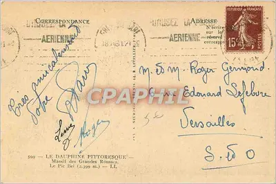 Le Dauphine Pittoresque — Massif das Grandes Rousses — O Pic Bel (2.399 m.) — LL — Verso