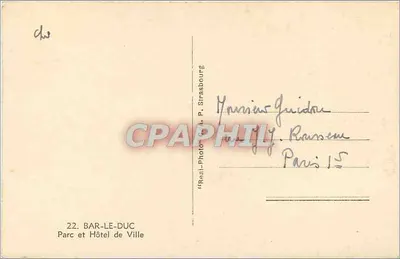 Bar-le-Duc — Park i Ratusz — Réal-Photo, P. Sirasbourg — Rewers