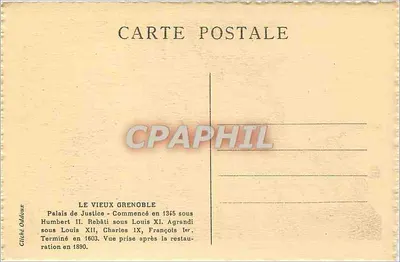 Stare Grenoble — Pałac Sądowy — Cliché Oddoux — Rewers