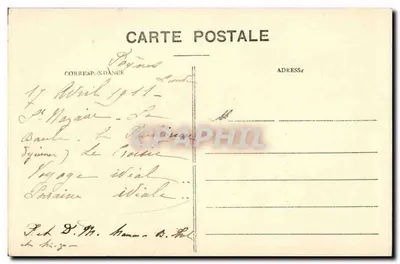 Pointe de Ville-ès-Martin — widok na światło i morze — Saint-Nazaire, wydawca Chiché Morinet, nr 632 — Rewers