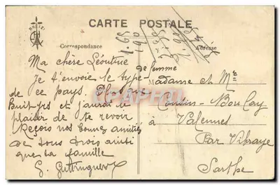 Mulher em traje tradicional — Golfe do país de Paimpol, Tséguier Guingamp, Lanvollon — editor não visível — Verso