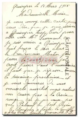 Jonge man uit Quimper — serie 256 — Cléchâ Anglaret — Achterkant