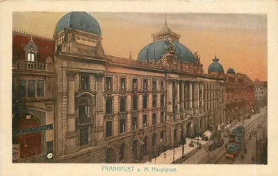 Frankfurt a. M. Hauptpost — edifício com cúpulas azuis — n°10