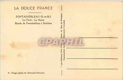 La Foresta - La Strada - Fontainebleau (S.-et-M.) — Éditions d'Art Yvon, n°8 — Verso