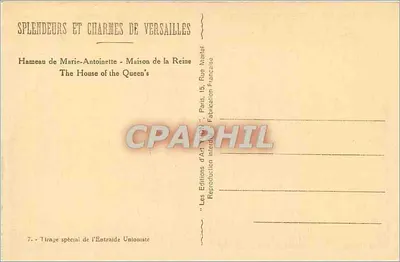 Hameau de Marie-Antoinette — Dom Królowej — Les Éditions d'Art Unisoniste — Rewers