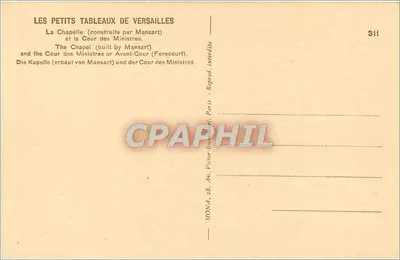 La Chapella e la Cour dei Ministri — Versailles — editore Mona, n° 311 — Verso