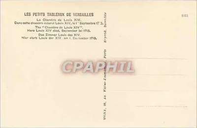 Małe Obrazy z Versailles — Pokój Ludwika XIV — Mong — Rewers