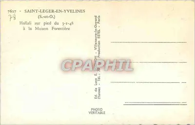 Caça ao cervo — Saint-Léger-en-Yvelines — Ed. de Luxe E. Mignon (Yonne) — Verso