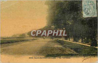 Bilhete postal antigo Saint Germain en Laye La Terrasse (carta de tecido)