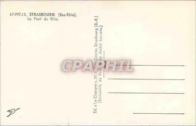Most na Rzecze — Strasbourg (Bas-Rhin) — Wyd. « La Cigogne » — Rewers