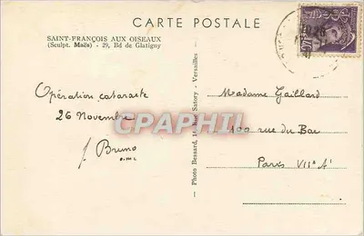 Statua Świętego Franciszka z Asyżu — dzieło Maësa — Versailles — Rewers