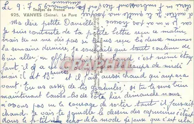 Park w Vanves — Images de France — wydawca Raymon, nr 925 — Rewers