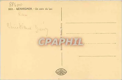 Gérardmer - Um Canto do Lago — V. Reader, Nancy, n°522 — Verso