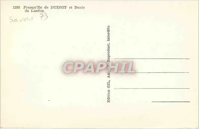 Presqu'ílha de Duingt e Dentes de Lanfon — Savoie 73 — Edição GIL — Verso