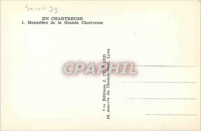 Chartreuse van de Grande Chartreuse — Savoie — Uitgaven J. GÉRARD, Lyon — Achterkant