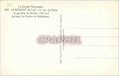 Le Bourget du Lac - Plaża — La Savoie Pittoresque — wydawca LOMB, Chambéry — Rewers