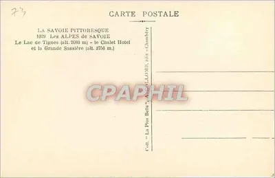 Jezioro Tignes — Chalet Hotel i Wielka Sassière — édit. Chambéry — Rewers