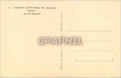 La Abadía de San Pedro de Solesmes — vista desde el Nordeste — Edición de la Abadía de Solesmes — Reverso