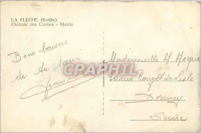La Flèche (Sarthe) — Castelo dos Carmelitas - Prefeitura — Combière Édition — Verso