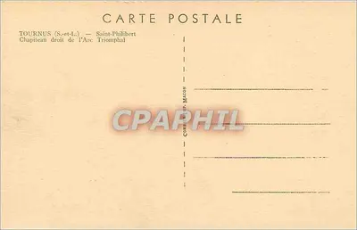 Tournus (S.-et-L.) — Chapiteau droit de l'Arc Triomphal — wydawca C. P. M. A. C. O. N. — Rewers