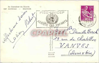 Marselha — vista panorâmica com oito vignettes — Le Carrefour du Monde, n°1069 — Verso
