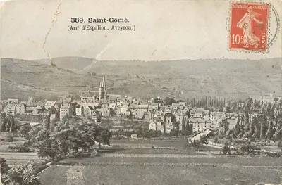Bilhete postal antigo Saint Come Aveyron