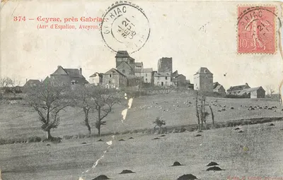 Bilhete postal antigo Ceyrac pres Gabriac Aveyron