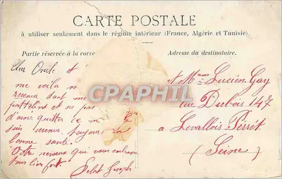 Bilhete postal antigo Ceyrac pres Gabriac Aveyron — Verso