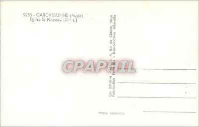 Kościół św. Nazareza — Carcassonne (Aude) — XII wiek — Wydawnictwo Nire de Cimiez — Rewers