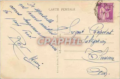 MARSEILLE LA ÉCHAPPÉ BELLE! — scène portuaire avec pêcheurs et bateaux — Éditions Mireille, G. Gaudy, 2-ème Avenue, Marseille — Verso