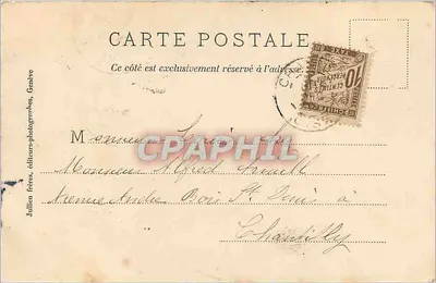 Lago Léman - Um vento forte — J.J. 1931 — editor J.J. (não identificado) — Verso