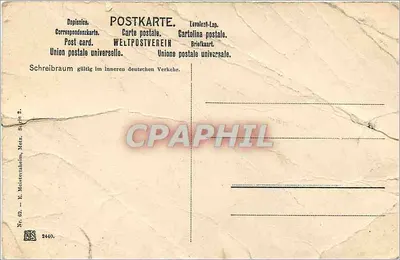 Bilhete postal antigo Castelo de Ennery Lorraine — Verso