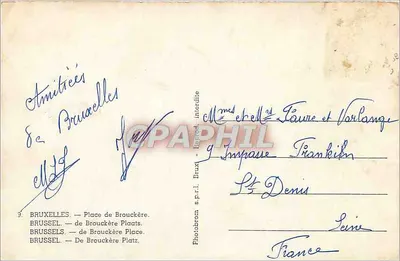 Praça de Brouckère — Bruxelas — Photobrom s.p.r.l. Bruxelas, n°9 — Verso