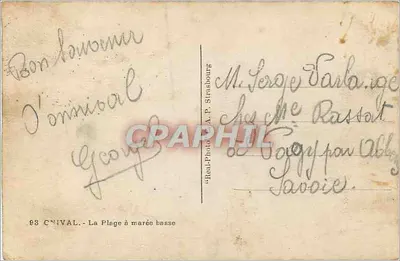 Cnival — Plaża przy niskiej wodzie — Real-Photo A.P. Strasbourg — Rewers