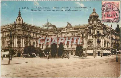 Wiesbaden — Hotel Nassau e Wilhelmstrasse — editor não identificado, n° de série 1482