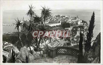 O Rocher de Mônaco, visto dos Jardins Exotiques — Coleção « La Côte d'Azur » — Rella