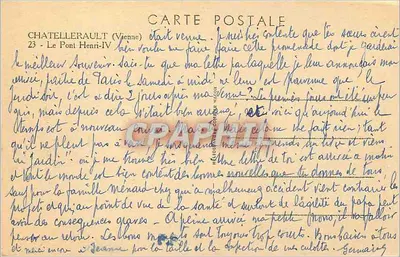 Châtellerault — O Ponte Henri-IV — editor Ouvr. — Verso