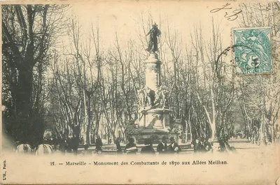 Marselha — Monumento dos Combatentes de 1870 nas Allées Meilhan — L.H. Paris, n°21
