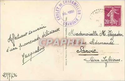 Massif Mont-Blanc — Okolice Argentière — Chalet de Charamillon i Mont-Blanc — LL — n°57 — Rewers