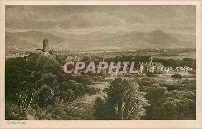 Godesberg — vista panorâmica com castelo em rocha — editor TEK, n° 321