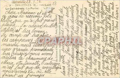 Chartres (Eure-et-Loir) — Katedra — Wydawca Yvon, nr 11 — Rewers