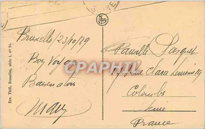 Bruxelles — Katedra i ulica św. Gudulii — wydawca Thill, seria 1, nr 54 — Rewers