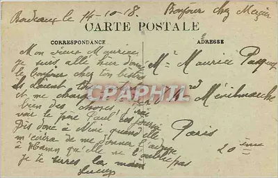 Bordeaux — Plac Komedii i ulica św. Katarzyny — C.B. n°149 — Rewers