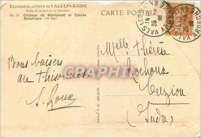 Castelo de Montpezat — Corrente Basáltica — Edição G.-L. Arlaud — Verso