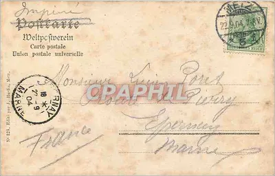 Metz - De Kathedraal — Der Dom — uitgever Imp. Postfranc. N° 128 — Achterkant