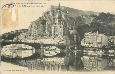 Dinant-sur-Meuse — O Ponte sobre a Meuse, construído em 1870 — J. Winling, editor, Charleville