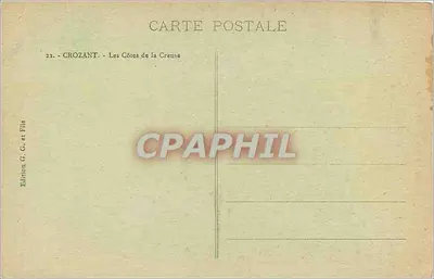 De oevers van de Creuse — De pittoreske Creuse — Uitgave G. G. en Zonen, Crozant — Achterkant